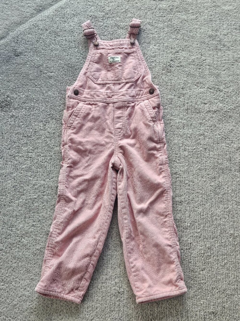 Osh gosh baby pink corduroy overalls